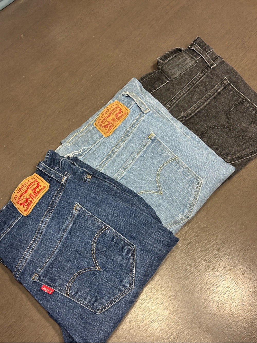 Set of 3 Levi's 311 Jeans (Dark Blue, Light Blue, Black) Size 27